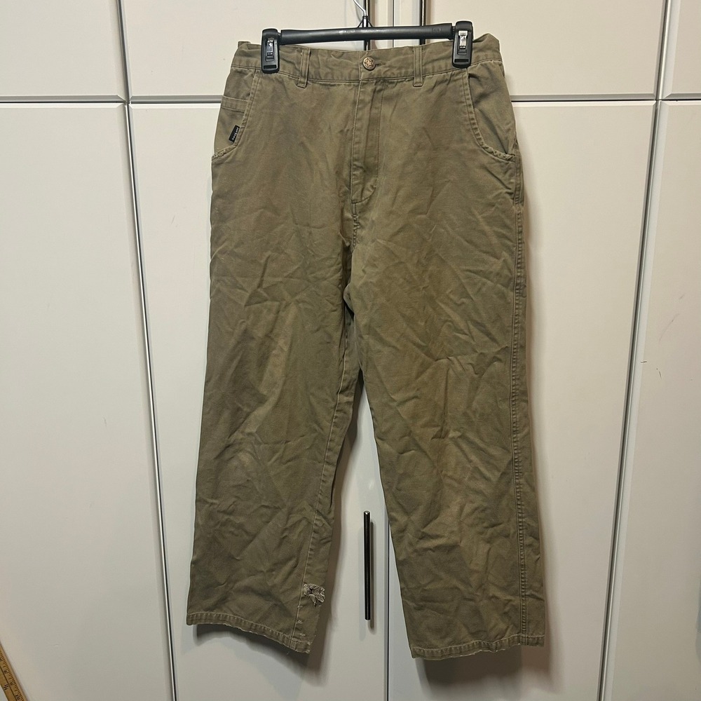Vintage No Fear Canvas Work Pants Mens 30‎ Khaki Tan Distressed Skate Grunge Y2K